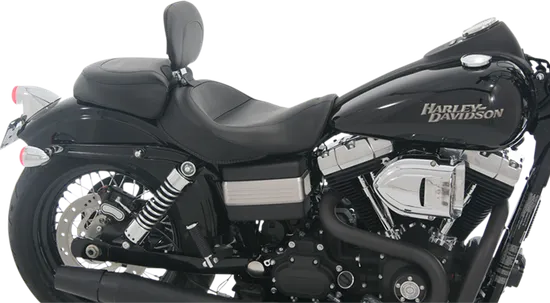 Mustang Black Wide Touring Solo Driver Seat w Backrest