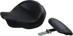 Mustang Black Wide Touring Solo Driver Seat w Backrest