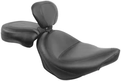 Mustang Black Vintage Wide Touring 2pc Seat w Backrest