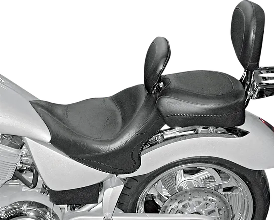 Mustang Black Vintage Wide Touring 2pc Seat w Backrest