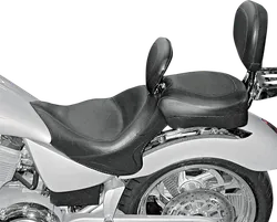 Mustang Black Vintage Wide Touring 2pc Seat w Backrest