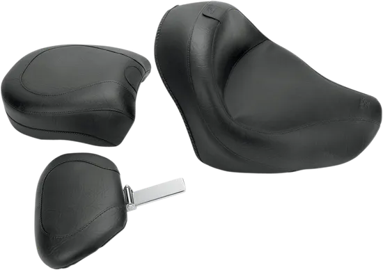 Mustang Black Vintage Wide Touring 2pc Seat w Backrest