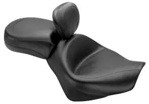 Mustang Black Vintage Wide Touring 2pc Seat w Backrest