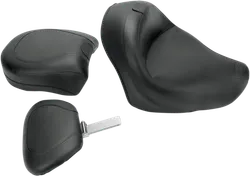 Mustang Black Vintage Wide Touring 2pc Seat w Backrest