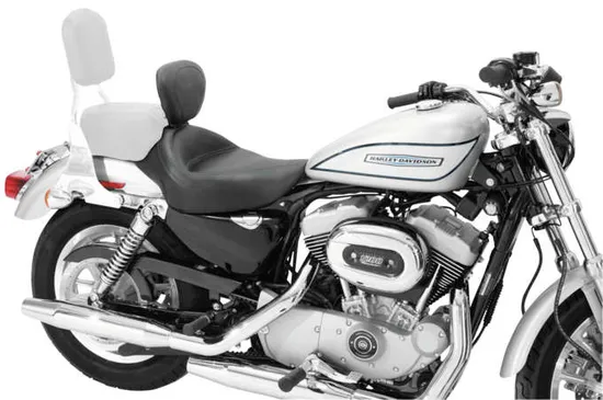 Mustang Black Wide Touring Solo Driver Seat w Backrest