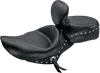 Mustang Black Studded Wide Touring Solo Driver Seat w Backrest