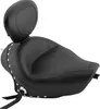 Mustang Black Studded Wide Touring Solo Driver Seat w Backrest
