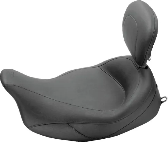 Mustang Black Super Touring Solo Seat w Backrest Extended Reach 2