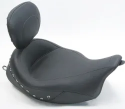 Mustang Black Studded Super Touring Solo Seat w Backrest