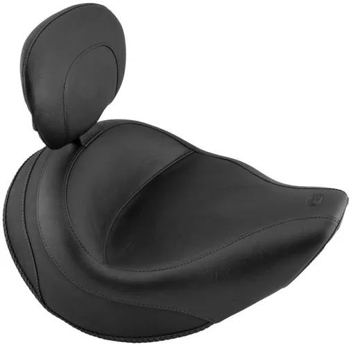 Mustang Black Wide Touring Solo Driver Seat w Backrest