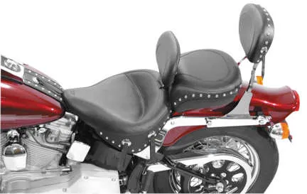 Mustang Black Studded Wide Touring Solo Driver Seat w Backrest