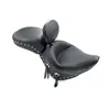 Mustang Black Studded Wide Touring Solo Driver Seat w Backrest
