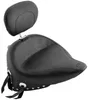 Mustang Black Studded Wide Touring Solo Driver Seat w Backrest