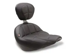 Mustang Black Cube Stitch Touring Solo Seat w Backrest