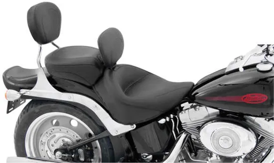 Mustang Black Wide Touring Solo Driver Seat w Backrest