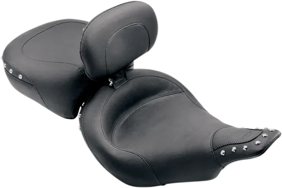 Mustang Black Wide Touring Solo Driver Seat w Backrest