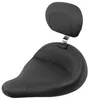 Mustang Black Standard Touring Air Ride Solo Seat w Backrest