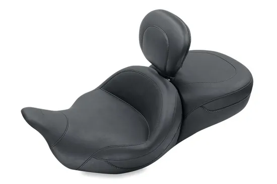 Mustang Black 2 Up Super Touring 1pc Seat w Backrest