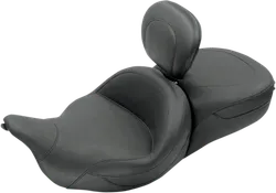 Mustang Black 2 Up Super Touring 1pc Seat w Backrest