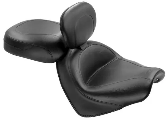 Mustang Black Vintage Wide Touring 2pc Seat w Backrest