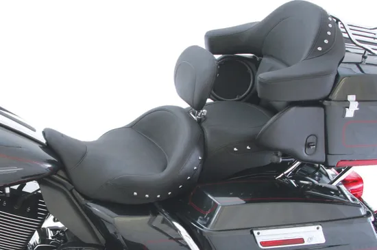 Mustang Studded 2 Up Super Touring 1pc Seat w Backrest