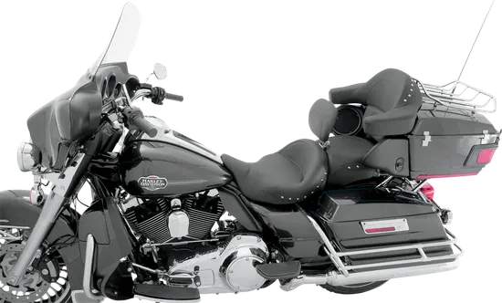 Mustang Studded 2 Up Super Touring 1pc Seat w Backrest