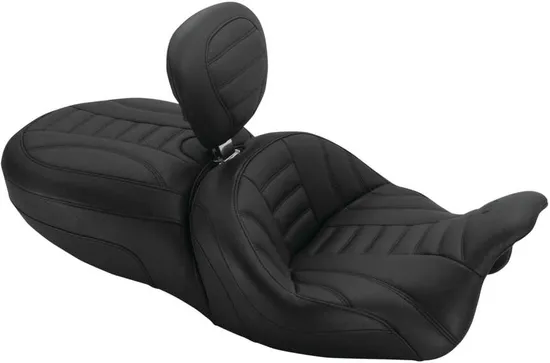 Mustang Black Touring Deluxe 1pc Seat w Backrest