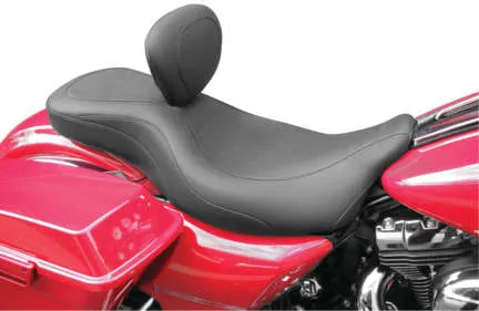 Mustang Black 2Up Wide Tripper 1Pc Seat w Backrest