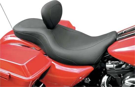 Mustang Black 2Up Wide Tripper 1Pc Seat w Backrest