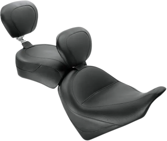 Mustang Black Original Wide Touring Solo Driver Seat w Backrest