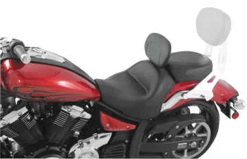 Mustang Black Vintage Wide Touring 2pc Seat w Backrest