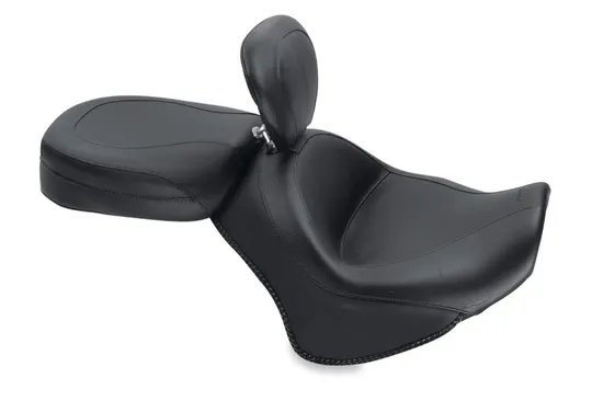 Mustang Black Vintage Wide Touring 2pc Seat w Backrest