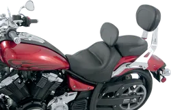 Mustang Black Vintage Wide Touring 2pc Seat w Backrest