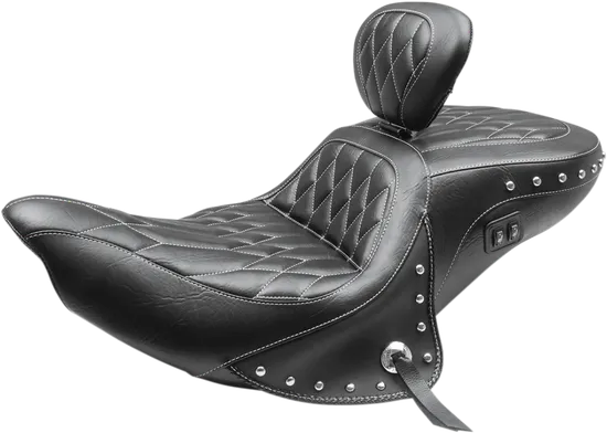 Mustang Diamond Stitch Touring 1pc Heated Seat w Backrest