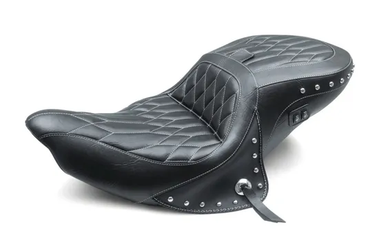 Mustang Diamond Stitch Touring 1pc Heated Seat w Backrest