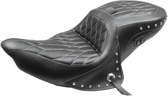 Mustang Diamond Stitch Touring 1pc Heated Seat w Backrest
