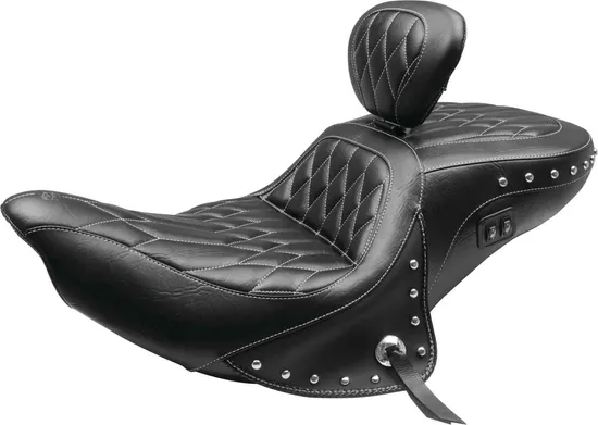 Mustang Diamond Stitch Touring 1pc Heated Seat w Backrest