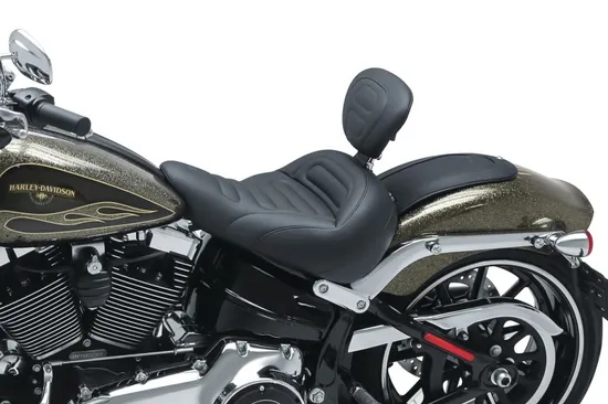 Mustang Black Stitch Touring Solo Seat w Backrest 4