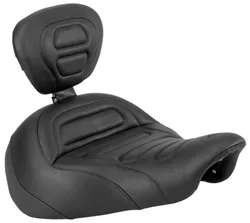 Mustang Black Stitch Touring Solo Seat w Backrest