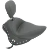 Mustang Black Studded Wide Touring Solo Driver Seat w Backrest