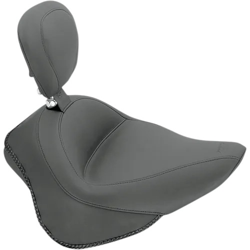 Mustang Black Wide Touring Solo Driver Seat w Backrest