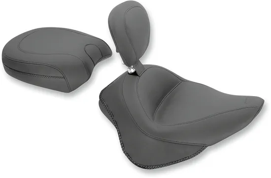Mustang Black Wide Touring Solo Driver Seat w Backrest