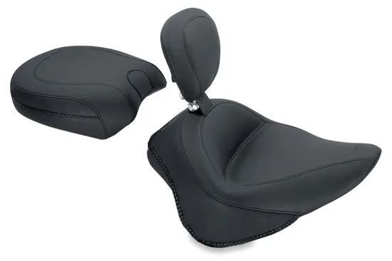 Mustang Black Wide Touring Solo Driver Seat w Backrest