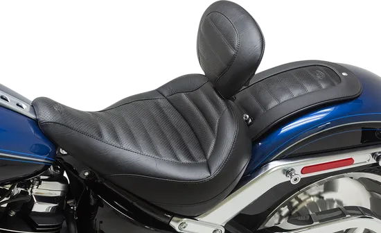 Mustang Black Tuck Roll Touring Solo Seat w Backrest