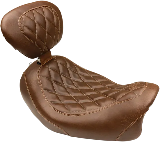 Mustang Brown Diamond Wide Tripper Solo Driver Seat w Backrest