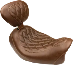Mustang Brown Diamond Wide Tripper Solo Driver Seat w Backrest