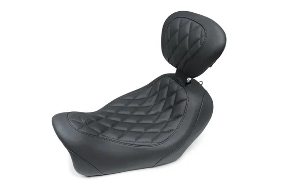 Mustang Black Diamond Wide Tripper Solo Driver Seat w Backrest