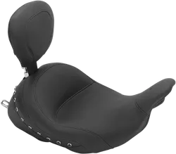 Mustang Black Pearl Studded Lowdown Touring Solo Seat w Backrest