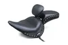 Mustang Black Studded Wide Touring Solo Driver Seat w Backrest