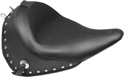 Mustang Black Studded Wide Touring Solo Driver Seat w Backrest